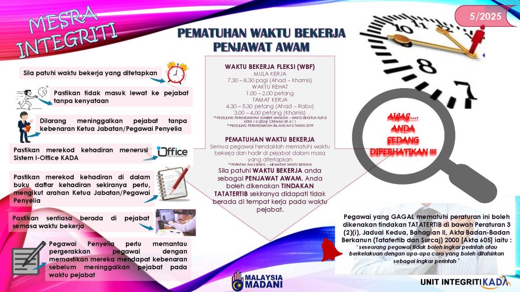 Siri 5 pematuhan waktu bekerja penjawat awam edit pdf